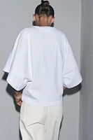 T-SHIRT DÉLAVÉ À MANCHES CAPE