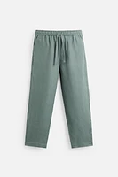 100% LINEN REGULAR FIT PANTS