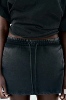 WASHED HEAVY COTTON MINI SKIRT