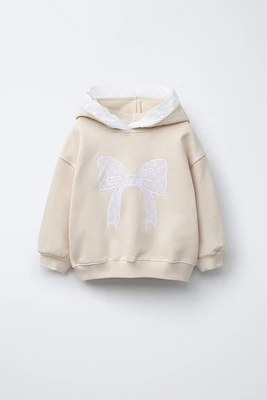SWEAT LACET DENTELLE