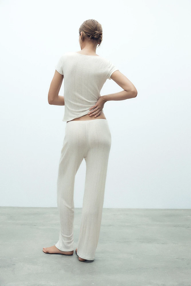 PANTALON EN MAILLE POINTELLE