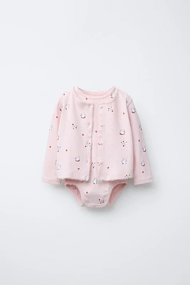 POINTELLE PRINT BODYSUIT AND JACKET PACK