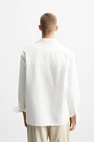 TEXTURED WEAVE SHIRT WITH PIPING