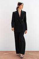 DOUBLE BREASTED BLAZER WITH SHOULDER PADS