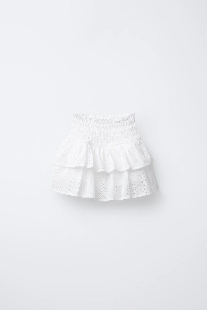 JUPE-SHORT SCHIFFLY À VOLANTS