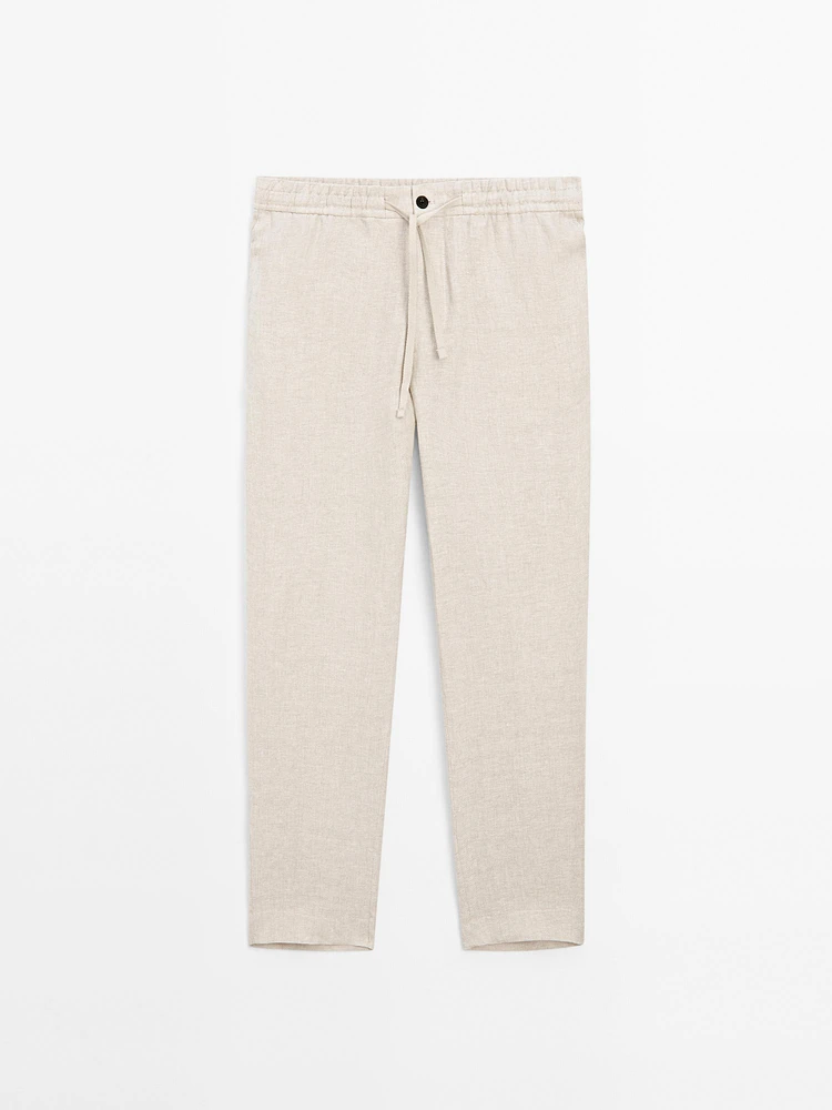 Total look linen trousers