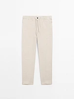 Total look linen trousers