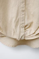 LINEN GATHERED SHIRT