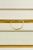 GLASS JEWELRY BOX WITH METAL BORDER