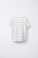 RIBBED STRIPED TOP WITH BOWS
