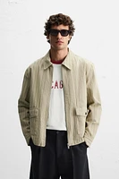 HERRINGBONE STRIPE OVERSHIRT