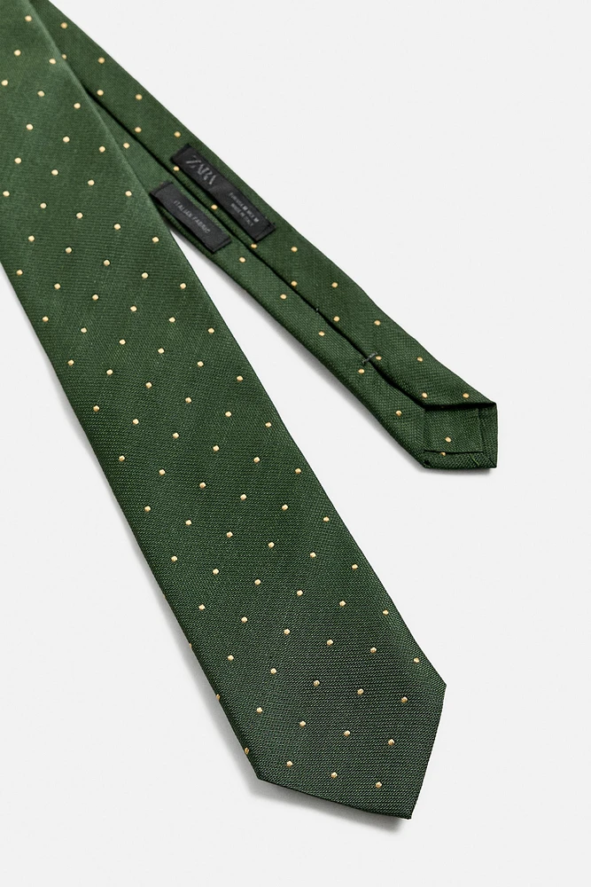 100% SILK POLKA DOT TIE