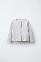 POINTELLE PRINT BODYSUIT AND JACKET SET