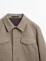 Wool blend jacket with pockets