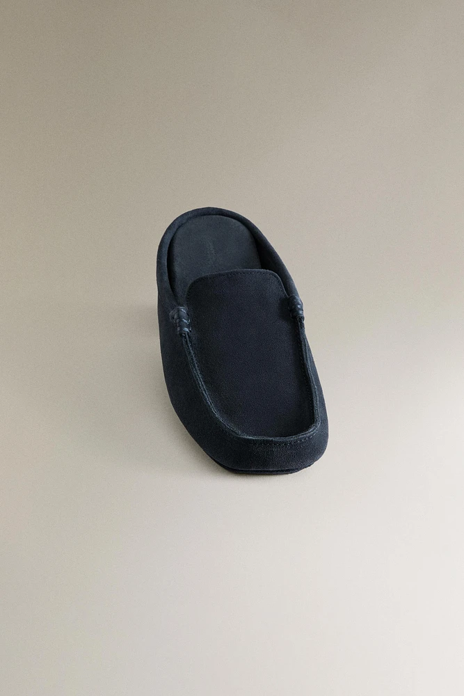 LEATHER MULE LOAFERS