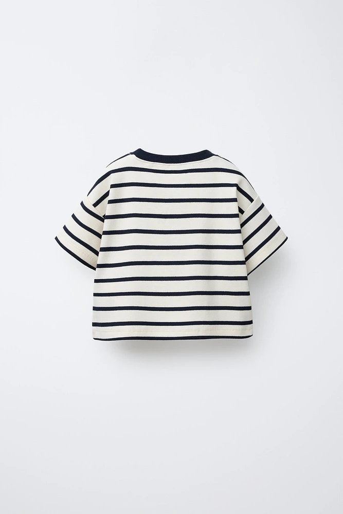 T-SHIRT RAYURES IMPRIMÉ RELIEF