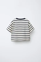 T-SHIRT RAYURES IMPRIMÉ RELIEF