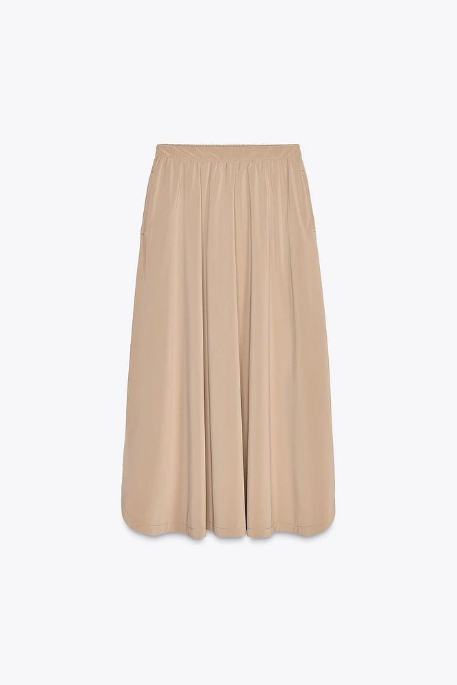 ROUND HEM MIDI SKIRT
