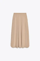ROUND HEM MIDI SKIRT