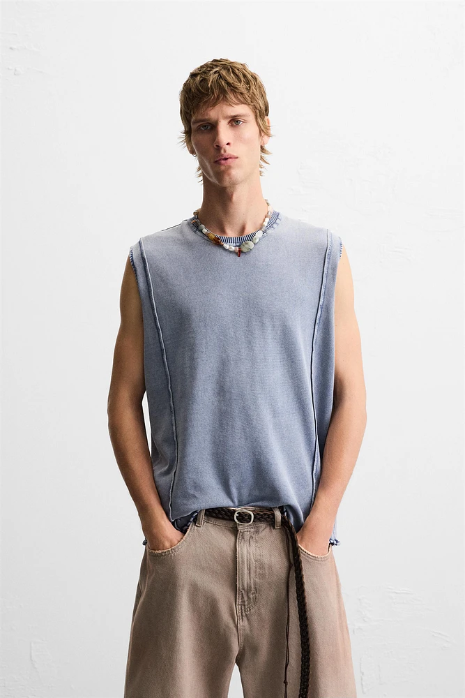 WASHED KNIT TANK TOP