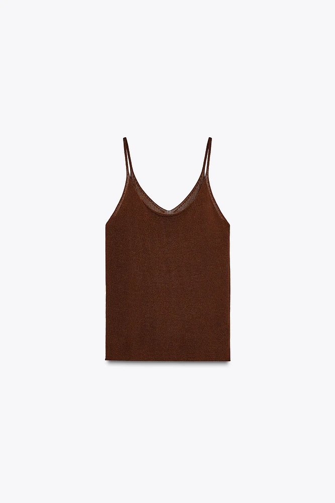 TOP EN MAILLE À BRETELLES