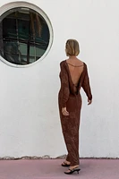 OPEN BACK JACQUARD DRESS