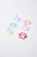 PACK OF SIX FLOWER-SHAPED CLIPS
