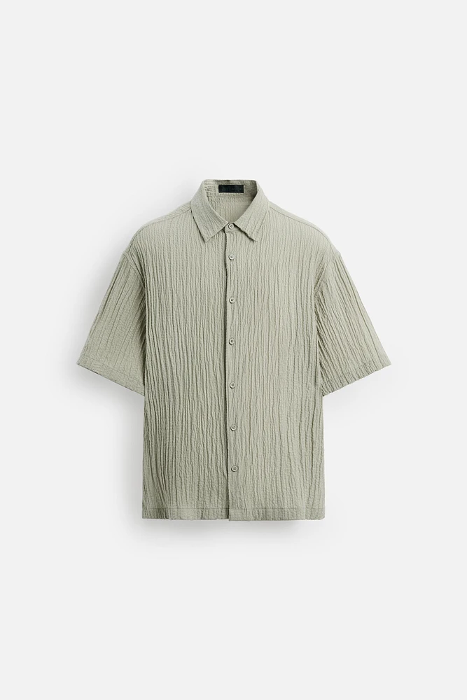 JACQUARD WRINKLE EFFECT SHIRT