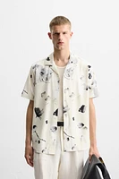 FLORAL PRINT STRETCH SHIRT