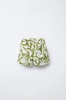 LEAF PRINTED SHORTS