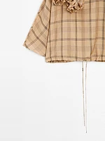 Blouse with floral and check print - STUDIO
