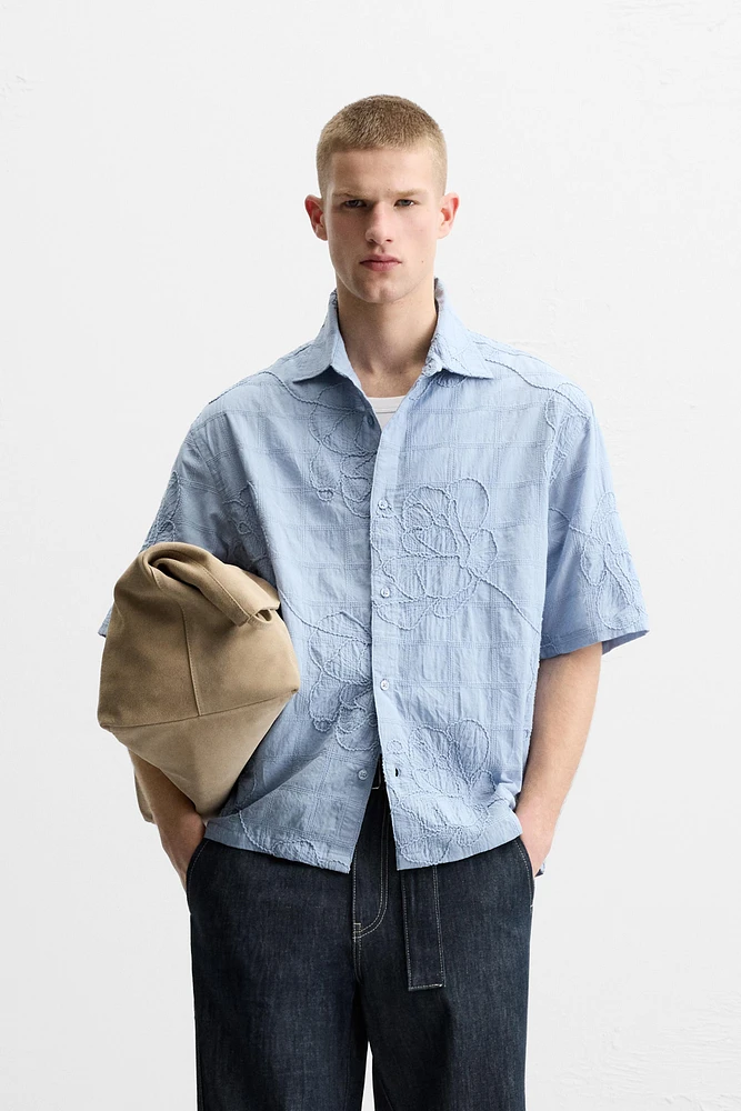 CHEMISE EN JACQUARD BRODÉE