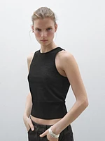Semi-sheer crew neck top