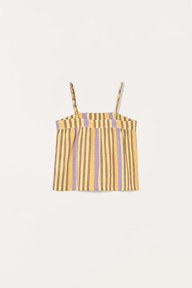 STRIPED COTTON LINEN TOP LIMITED EDITION