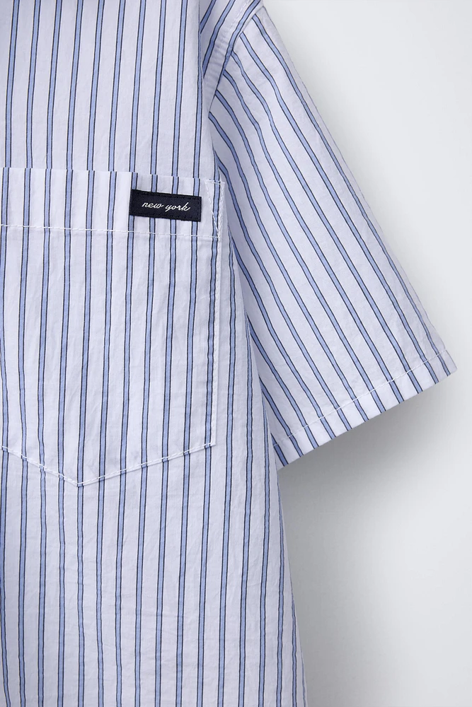 STRIPED SPREAD COLLAR SHIRT