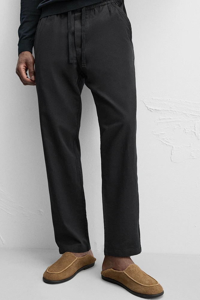 RELAXED FIT COTTON LINEN PANTS