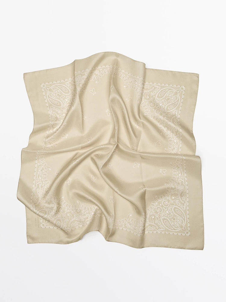 Paisley print 100% silk bandana