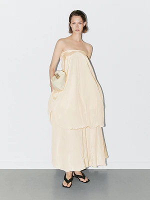 Jupe midi bouffante effet crinkle - STUDIO