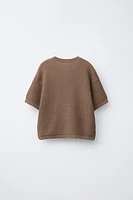 EMBROIDERED POCKET KNIT T-SHIRT