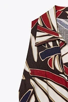 BELTED PRINTED MIDI DRESS
