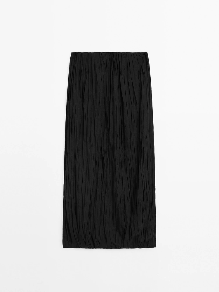 Pleated midi skirt