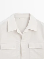 Cotton blend jacket with pockets