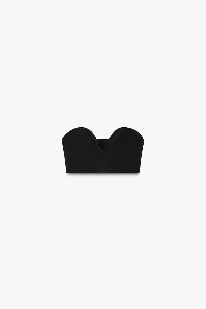 RIBBED STRAPLESS TOP