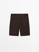 100% linen Bermuda shorts