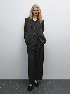 Relaxed fit cool wool trousers