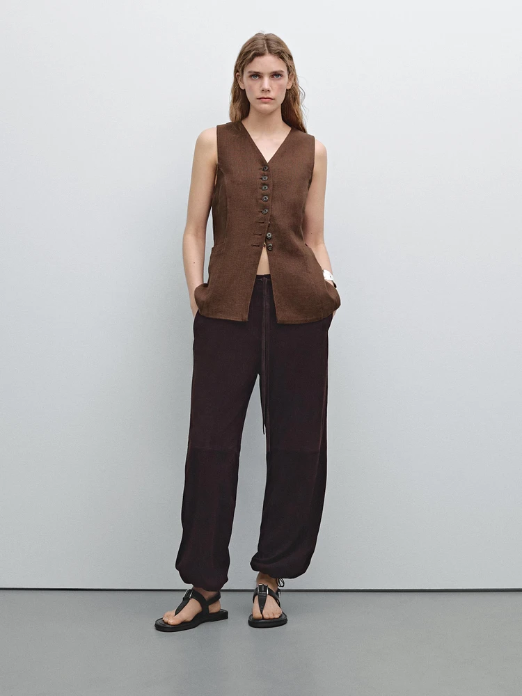 Gilet long en lin