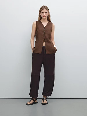 Gilet long en lin