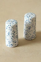 SPLATTERED STONEWARE SALT AND PEPPER SHAKER SET