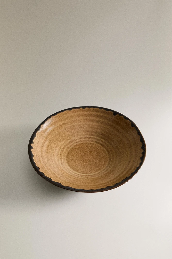 EARTHENWARE BOWL WITH CONTRAST RIM