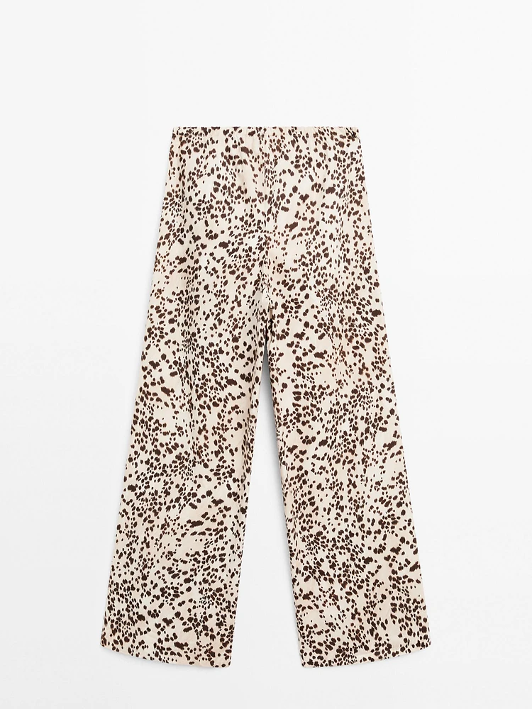 Pantalon droit imprimé animal